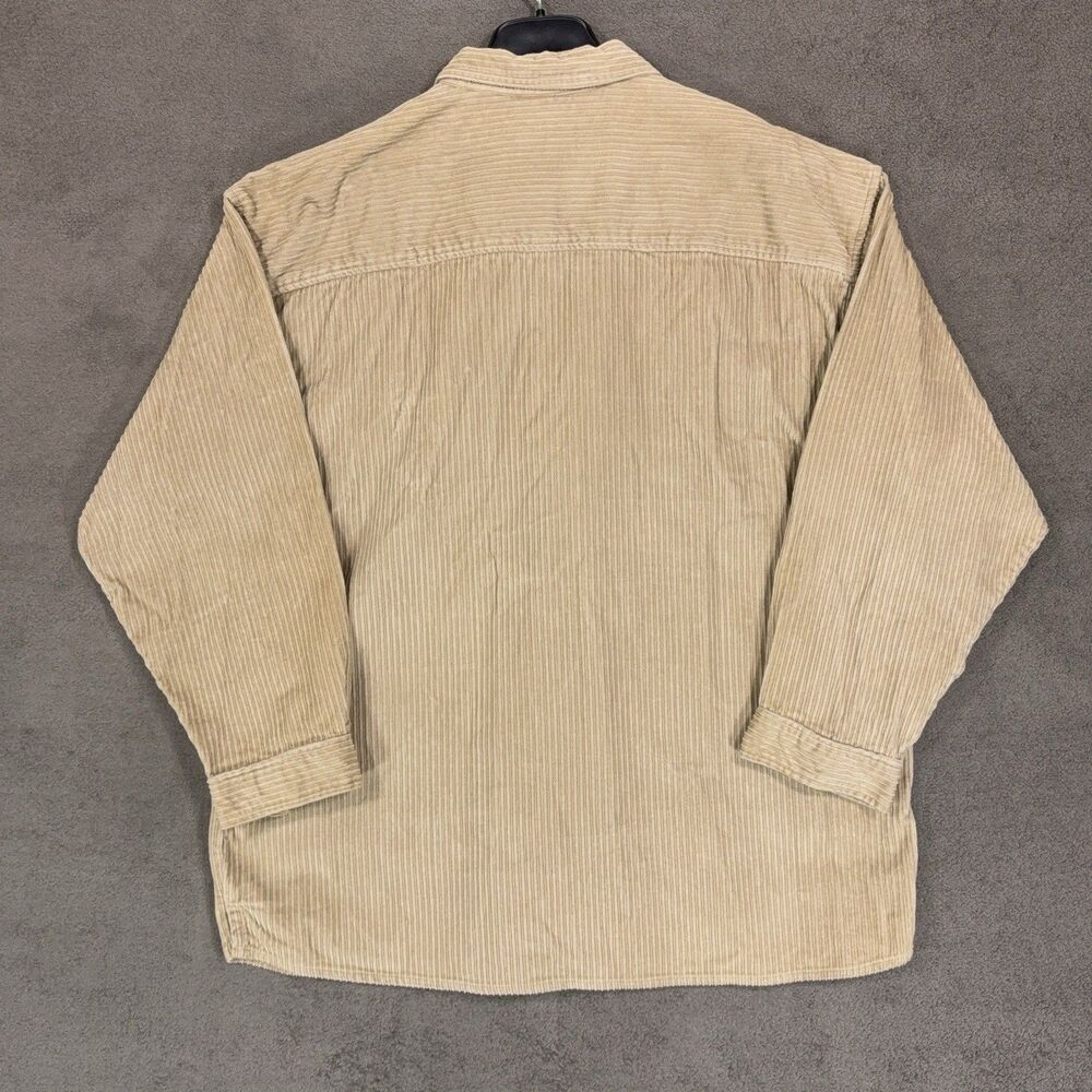 Property Mens Corduroy Zip Up Shirt Jacket Tan Beige Workwear XL Tall XLT Cotton - Picture 7 of 10